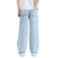 thumbnail image 6 of XQYLOS Girls Baggy Jeans Wide Leg Ripped High Elastic Waist Denim Pants Summer Trousers 𝖸𝟤𝗄 Street Fashion Cute Casual Loose Fit Outfits 7-14 Years, 6 of 7