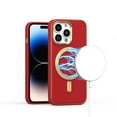 thumbnail image 2 of For Apple iPhone 15 Pro Max (6.7") Ultimate PU Leather Hybrid MagSafe Compatible Bumper Gold Frame Protection Cover ,Xpm Phone Case [ Red ], 2 of 6