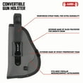 thumbnail image 4 of Allen Modular Handgun Gun Holster, 7.25" x 4.0 " x 1.0 ", 0.2 lb, Polyester, Model 45100A, Adjustable, Gray, 4 of 20
