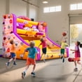 thumbnail image 4 of Wellcomer Inflatable Basketball Arcade Game for kids with Blower and Basketballs, 4 of 9