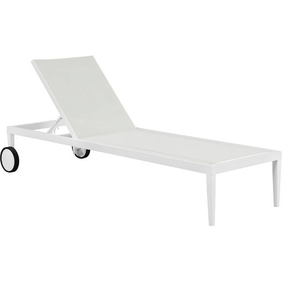 Meridian Furniture Nizuc Off White Fabric Outdoor Patio Mesh Chaise Lounge Chair