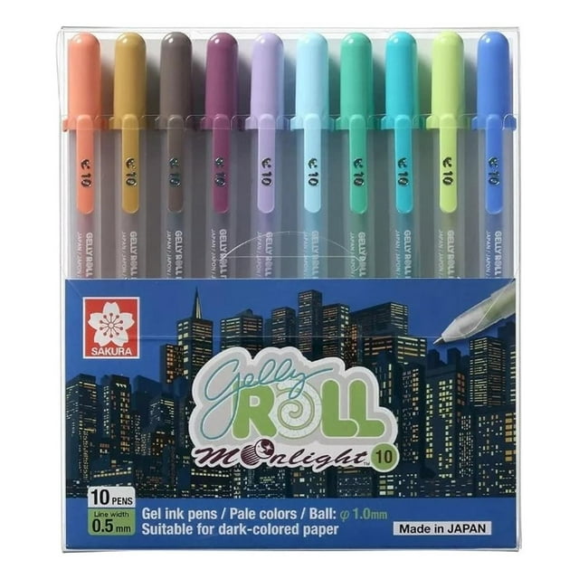 Kit Plumas Gel Sakura Gelly Roll Moonlight 10 Piezas Pastel