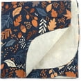 thumbnail image 4 of Thanksgiving Fall Flannel Back Vinyl Tablecloth: Colorful Autumn Leaves Acorns and Berries on Blue 60", 4 of 6