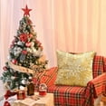 thumbnail image 4 of Moocorvic Christmas Snowflake Pillow Cover 18X18 Winter Holiday Decorative Gold Print Throw Pillow Covers for Sofa Couch Bed Living Room, 4 of 8