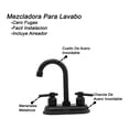 thumbnail image 3 of Mezcladora Lavabo Cuerpo Laton Negro Mate Maneral Redondo, 3 of 5