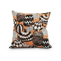 Pumpkins Galore 26 Inch Orange Halloween Print Decorative Throw Pillow