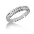 thumbnail image 1 of Bague Alliance Taille 7 en Or Blanc 14k avec Diamant Gravé Serti en Rail, 1 of 2