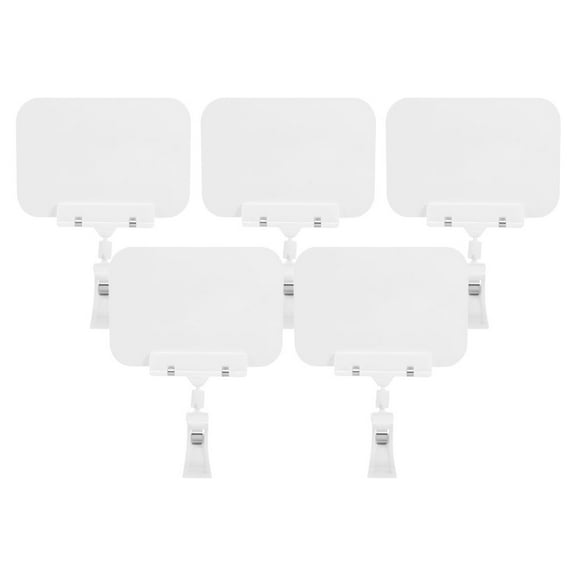 5 Pcs Size Tags for Clothing Racks Clip on Double Head Swivel Sign White
