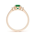 thumbnail image 2 of Angara Natural 0.75 Ct. Emerald with Diamond Classic Ring in 14K Rose Gold for Women (Ring Size: 3), 2 of 11