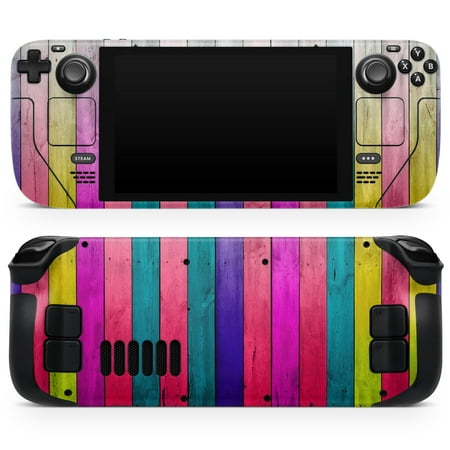 

Design Skinz - Compatible with Steam Deck - Skin Decal Protective Scratch-Resistant Removable Vinyl Wrap Cover - Vibrant Neon Colored Wood Strips