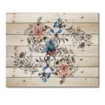 thumbnail image 3 of Designart 'Pink and Blue Wildflowers' Traditional Print on Natural Pine Wood, 3 of 5