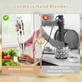 thumbnail image 3 of Cordless Hand Blender 4-in-1 Rechargeable Immersion Handheld Blender, 21 Variable Speeds, 3-Angle Adjustable with 700ml Chopper, 700ml Beaker, Egg Whisk and Beater for Smoothies, Soup, Baby Food, 3 of 7