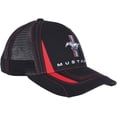 thumbnail image 2 of Checkered Flag Mens Ford Mustang Sport Adjustable Black & Red Mesh Back Cap, 2 of 3