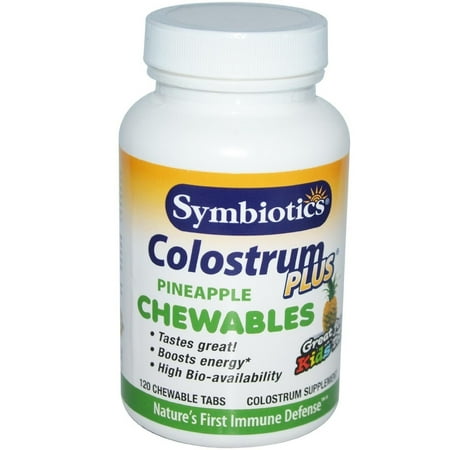 - Symbiotics Colostrum Chewables, Pineapple, 120 Ct