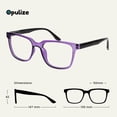 thumbnail image 2 of OPULIZE LEO Reading Glasses - 2 -Pack - Large Rectangular Frame - Purple, Clear - Mens Womens - Spring Hinges - RR55-5C - +1.00, 2 of 6