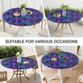 thumbnail image 7 of Elastic Edge Round Table Cover in Floral Boho, 44 Inch Diameter Fits 38-42 Inch Tables, Easy Clean Surface, 7 of 7