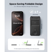 ETEPEHI 3 in 1 Magnetic Charging Station - 2026 Foldable Wireless Charger Compatible for iPhone 17/16/15/14/13/12 Plus Pro Max, Portable Charger Dock for iWatch & AirPods