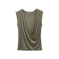 thumbnail image 2 of Yourumao Wrap Tank Tops for Women Ruched Cross Front V Neck Tanks Lightweight Solid Casual Camisoles Plus Size Blouse for Summer Lounge, 2 of 8