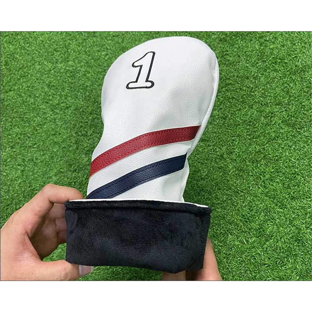 1pc Golf Club Head Cover Golf Club Covers for Driver White Golf Driver Headcover Fairway Wood Head Cover Hybrid （Number 1）