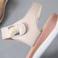 thumbnail image 4 of CAICJ98 Walking Shoes Women Women Flip Flops for Summer Rhinestone Bohemian Sandals with Arch Support Shiny Comfortable Padded Thong Non Slip Shoes for Walking,Beige, 4 of 5