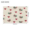 thumbnail image 2 of 2 Piece Bath Mat Set with U-Shaped Toilet Mat and Rectangle Bath Rugs Non Slip Machine Washable Bathroom Mats Ribbons and Hearts Pattern, 2 of 7