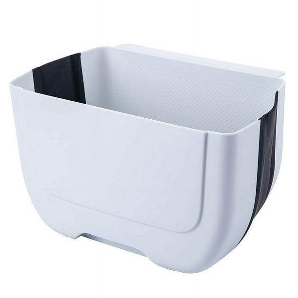Bote de basura plegable para cocina, bote de basura plegable para colgar, montaje en puerta sobre la puerta del gabinete, cajón, mostrador, gancho de plástico plegable, cesto para basura