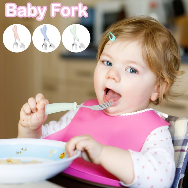 Juego De Vajilla Para Bebé De Acero Inoxidable De 2 Piezas Juego De Cuchara Y Tenedor Portátil Para Bebé Con Caja De Almacenamiento Juego De Cubiertos Lindo Para Bebé Aprendizaje Automático Lavavajill Muyoka Hogar
