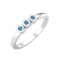 thumbnail image 2 of Tiny Round Shape Swiss Blue Topaz Stackable Women Ring 925 Sterling Silver Delicate Jewelry, 2 of 3