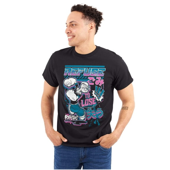 Cool Fighting Popeye Refuse to Lose Men's Graphic T Shirt Tees Brisco Brands S