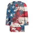 thumbnail image 5 of 250th Anniversary USA Womens Shirts 3/4 Sleeve T-Shirts Loose American Flag Print Pullover 4th of July Celebration Party Tops Independence Day Patriotic Round Neck 1776-2026 Blouses Sky Blue 2XL, 5 of 5