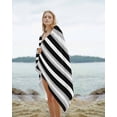 thumbnail image 2 of Black Grey Stripe Beach Towels Oversized Super Absorbent, Minimalist Farmhouse Striped Lightweight Bath Towel Quick Dry Sets For Bathroom/Pool/Rv Camping/Beach Play/Gym Room/Picnic 31"x62", 2 of 8