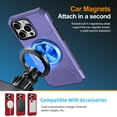 thumbnail image 5 of Dteck Rugged Protective Case for iPhone 16E 2025 with Kickstand, Shockproof Anti-Scratch PC+TPU Back Cover, Magnetic Car Mount Compatible, Anti-Fingerprint Non-Slip Grip, Violet, 5 of 7