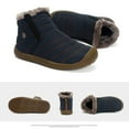 thumbnail image 3 of EeaseMX Botas de nieve para hombre, antideslizantes, cálidas, de piel y algodón, para exteriores e invierno, talla 44 (azul)., 3 of 7