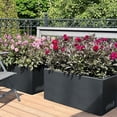 thumbnail image 5 of WORTH Metal Steel Planters 30" L.x11 W.x13 H. Rectangular Trough Planter Box, No Assembly Required, with 2 Mesh Vents, Unique Shape & Functional Design, Indoor Outdoor Home Garden - Black, 5 of 8