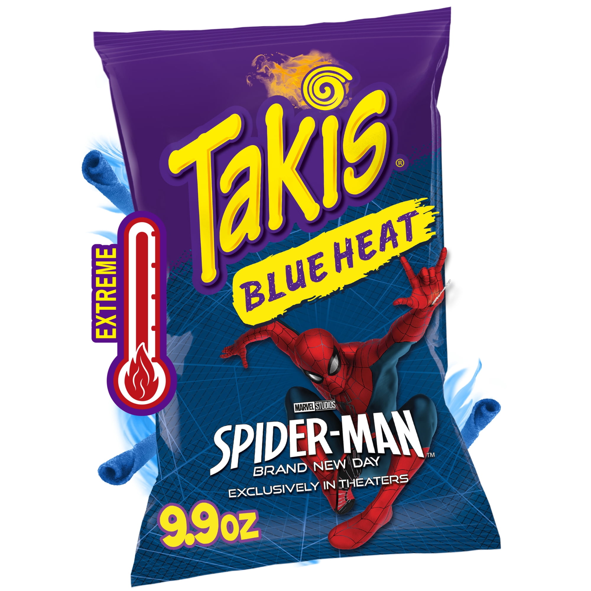 Takis Blue Heat 9.9 oz Sharing Size Bag, Hot Chili Pepper Rolled Tortilla Chips