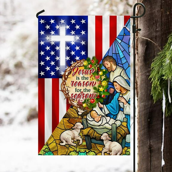Christmas Garden Flag - Jesus God Christmas Flag Jesus Is The Reason For The Season MLH2029F