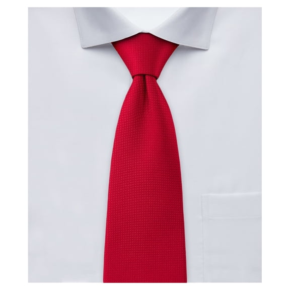 Jacob Alexander Men's Woven Subtle Mini Squares 2.5 inch Slim Width Neck Tie - Red