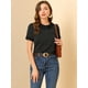 thumbnail image 2 of Top de lunares vintage Allegra K cuello Peter Pan Negro M, 2 of 6