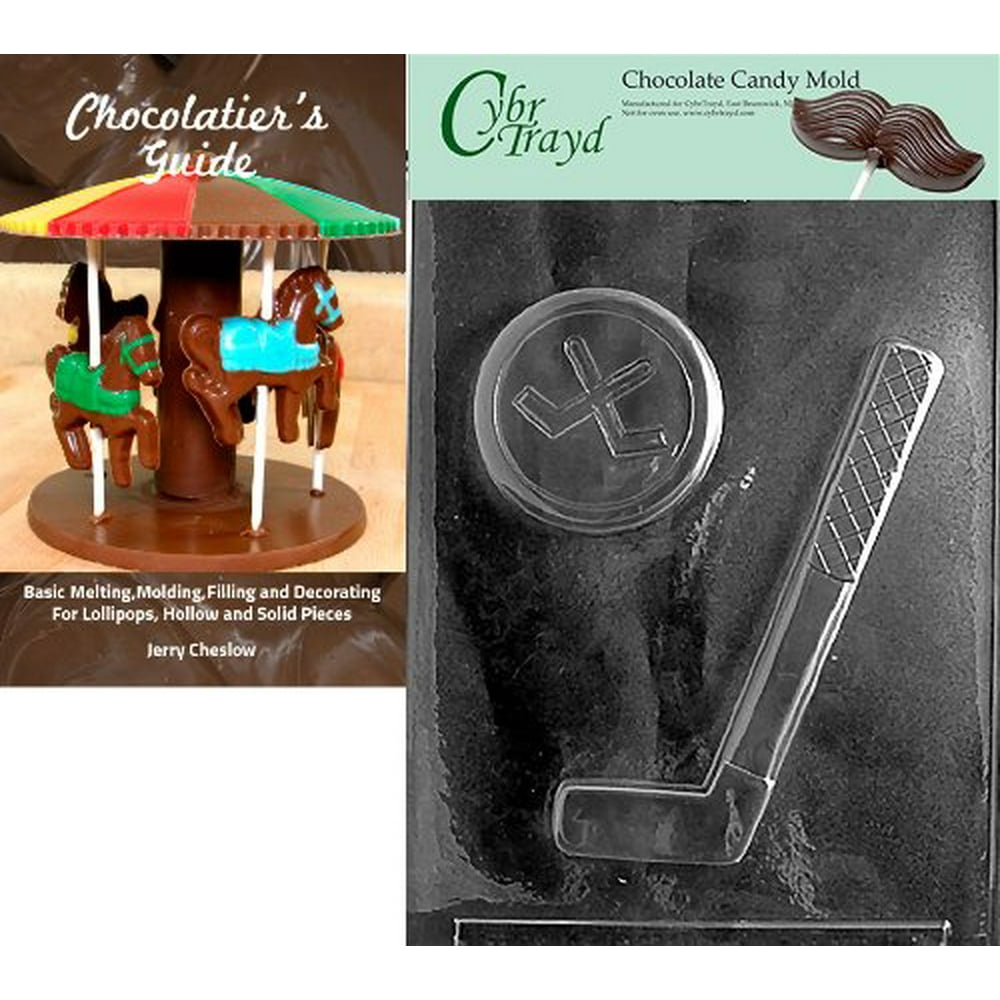 Cybrtrayd Hockey Stick and Puck Sports Chocolate Candy Mold with