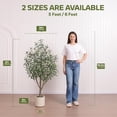 thumbnail image 2 of 5FT Artificial Olive Tree with Remote LED Lights and White Planter - Realistic Faux Plant for Home Office Decor, 2 of 8