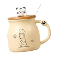 thumbnail image 1 of Taza de café de con tapa, cuchara, taza de expreso, taza de té, taza de café de gato, taza de gato bonita para regalo creativo para el hogar, 1 of 8