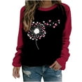 thumbnail image 1 of Birdeem Blouse à Manches Longues Imprimée pour Femmes, Col Rond, Tunique Décontractée pour la Saint-Valentin, 1 of 1