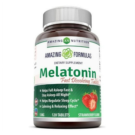 Amazing Formulas Melatonin (Strawberry Flavor) 5 Mg 120 Tablets