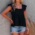 thumbnail image 4 of Aayomet Womens Casual Tops Women Pleated Top Shirt Spaghetti Strap Camisole Fit Casual Sleeveless Summer Tank Tops Fashion Shirt,Black XXL, 4 of 5