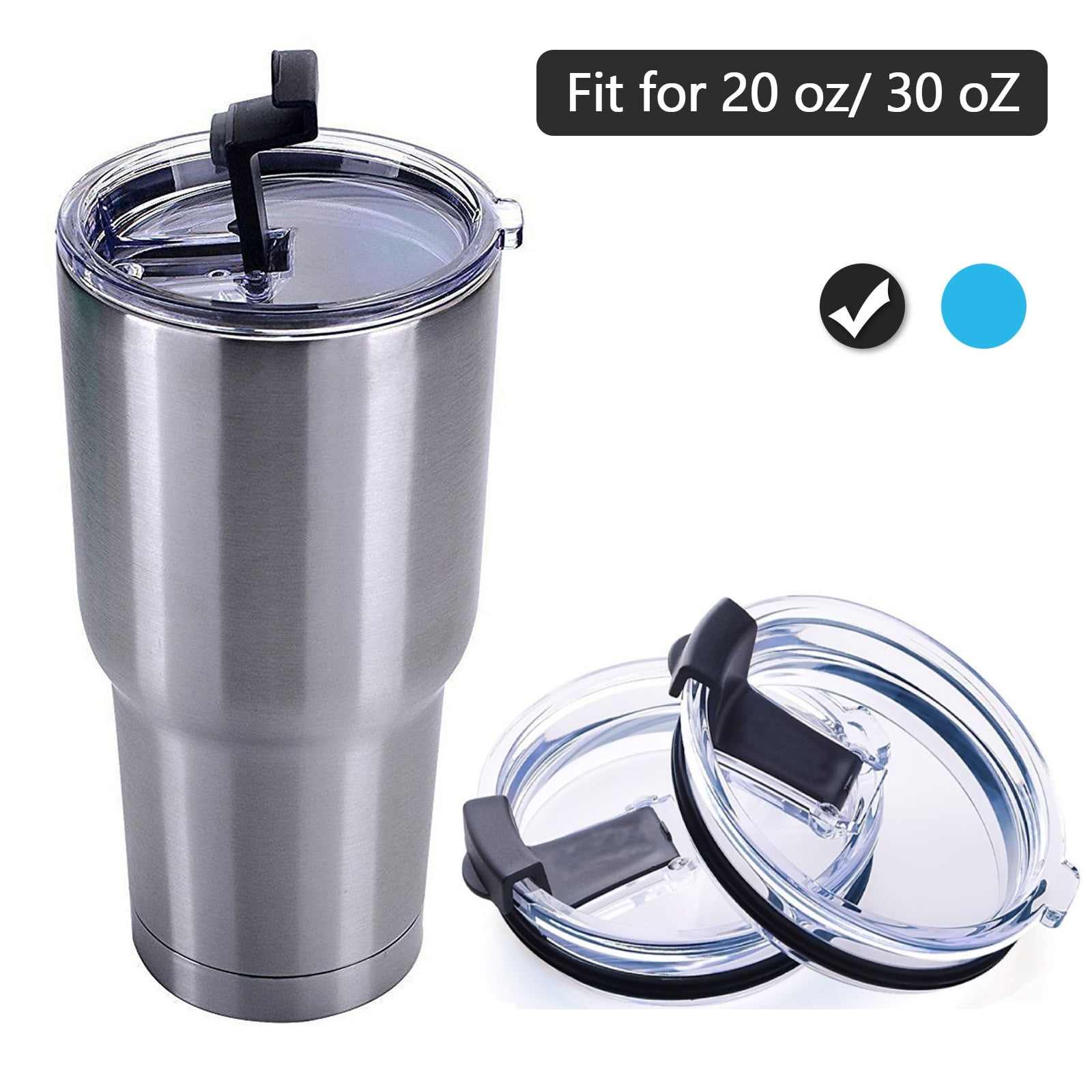 2 Vacuum Spill Proof Splash Resistant Lids Covers Replacement for Tumbler Cups 