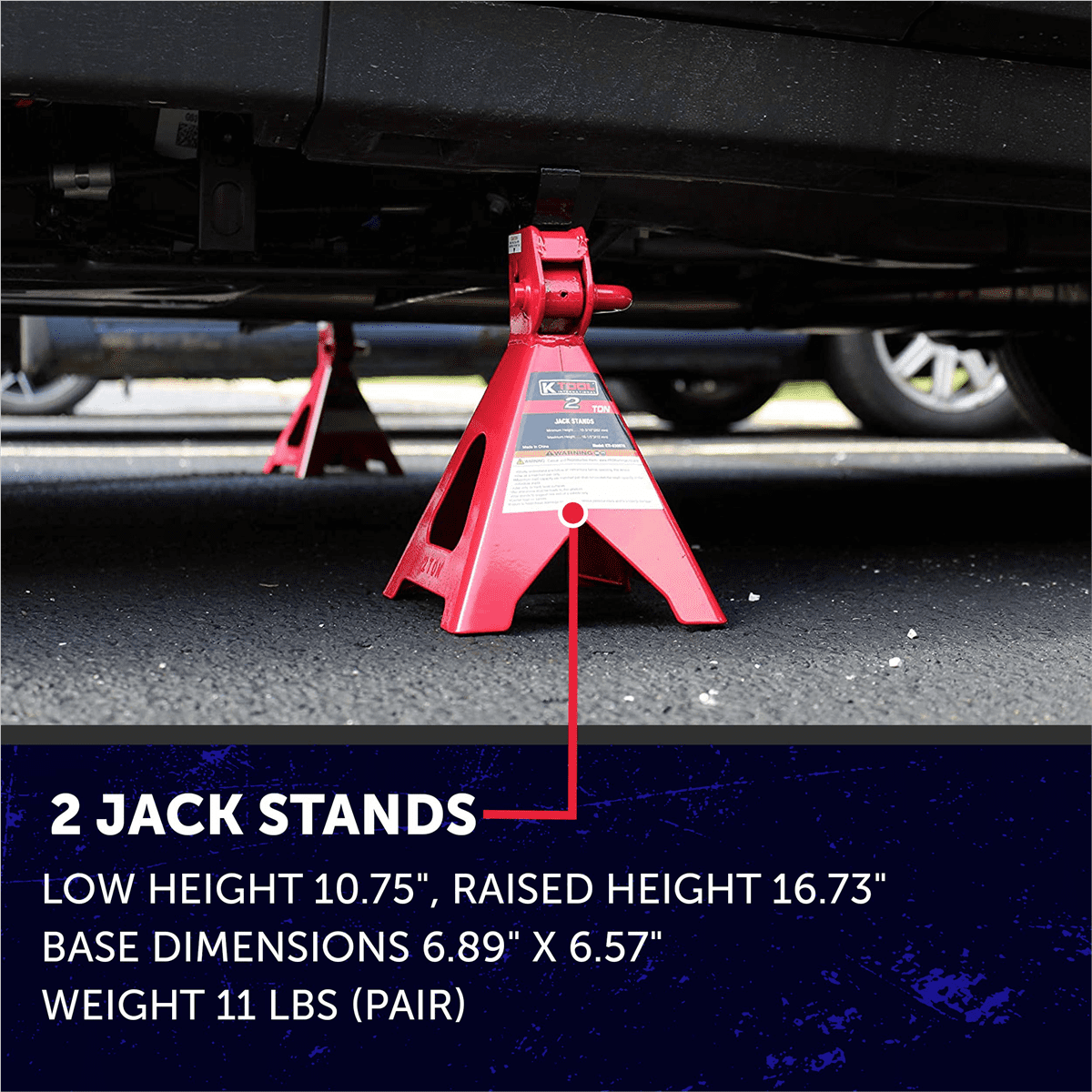 K Tool 63097A 2 Ton Trolley Floor Jack, Steel, Swivel Casters