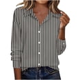 thumbnail image 1 of Camisas de Manga Larga para Mujeres Blusa de Trabajo Casual de Ajuste Suelto con Collar de Solapa Versátil Capa de Color Sólido, 1 of 7