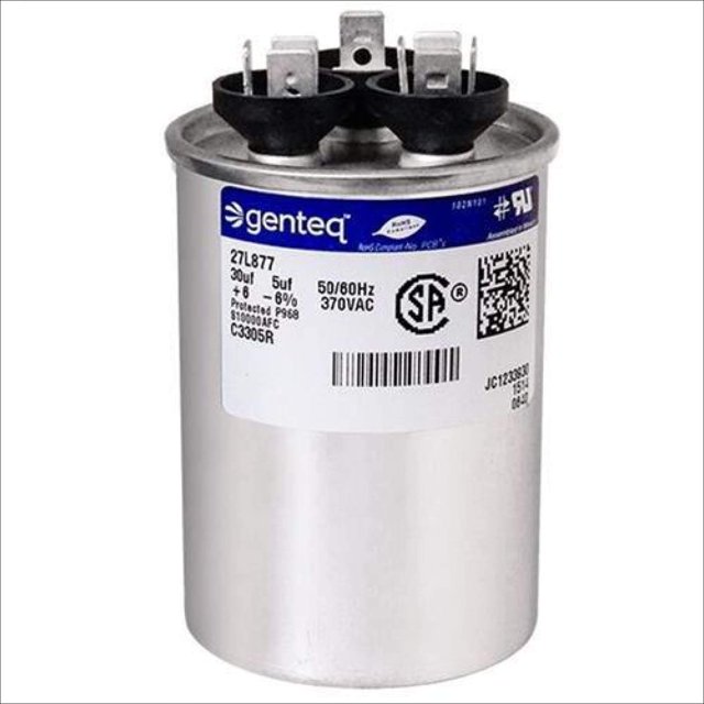 GE Genteq Remplacement pour Condensateur 30/5 uf 370 Volts 97F9833, 370V, 30/5 MFD, Double Exécution, Condensateur Rond