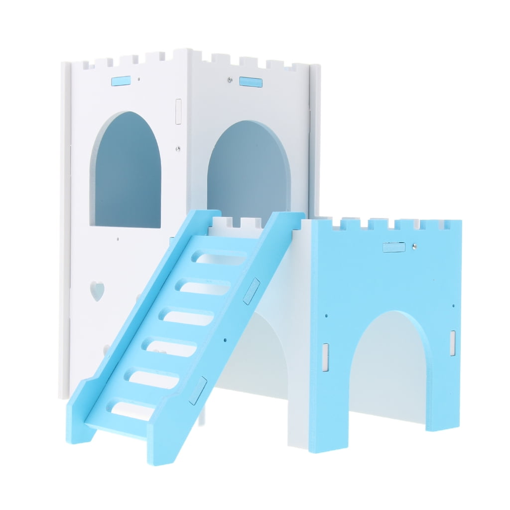Exquisite Small Pet Sleeping Toy Hamster Lookout House Hamster House Cage Blue