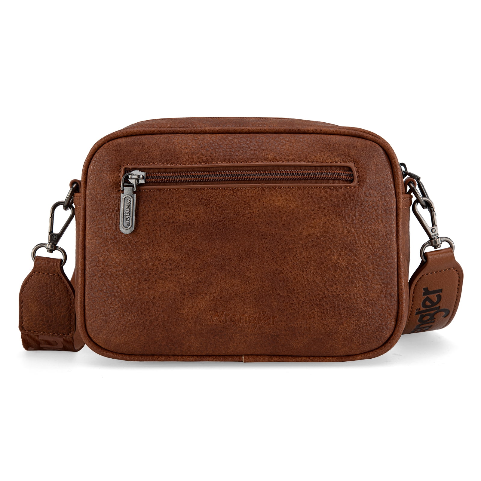 Wrangler Crossbody Bag for Women Multi Pocket Crossover Bag Shoulder Pursea with Adjustable Strap, Brown